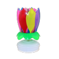 Rainbow Color Birthday Party Lotus Flower Happy Birthday Music Flamed Candle with 14 Mini Candles and CE, ROHS,FDA